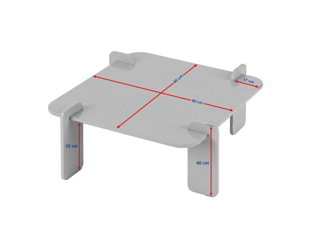 Marais" houten salontafel - 90 x 90 x 35 cm - Bruin