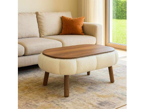 Houten salontafel "Papatya" - 98 x 68 x 45 cm - Wit