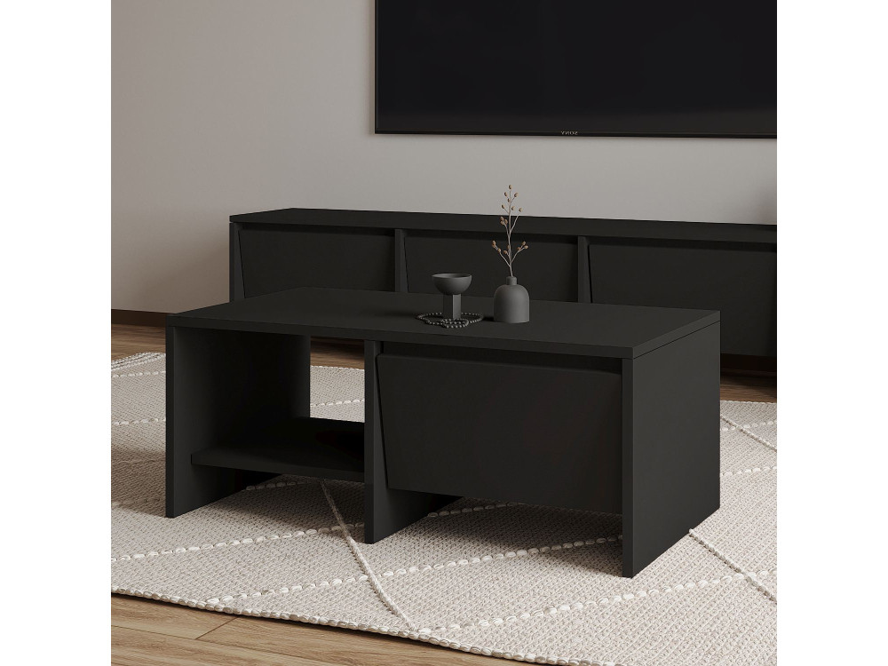 Houten salontafel "Laris" - 90 x 45 x 35 cm - Zwart