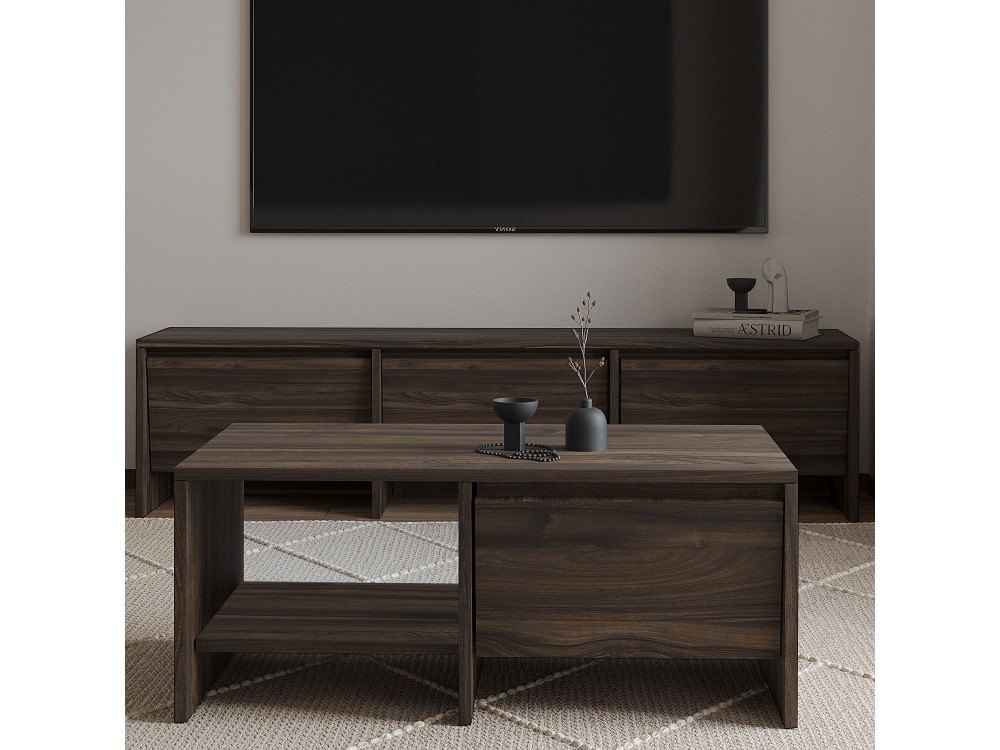 Houten salontafel "Laris" - 90 x 45 x 35 cm - Bruin
