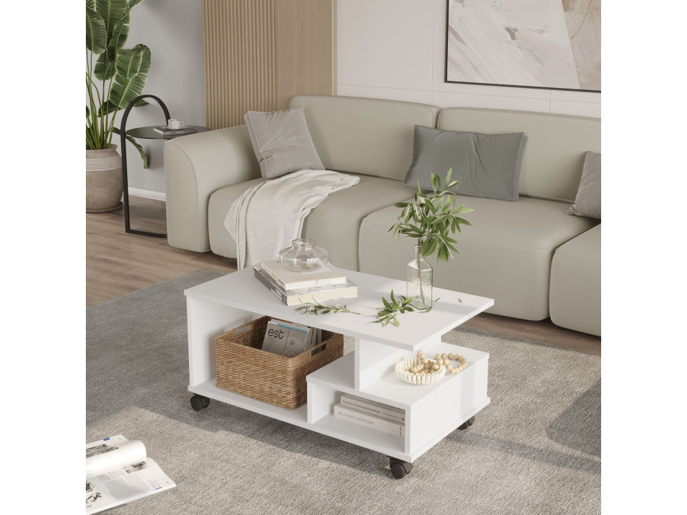MIN9" houten salontafel - 90 x 51 x 42 cm - Wit