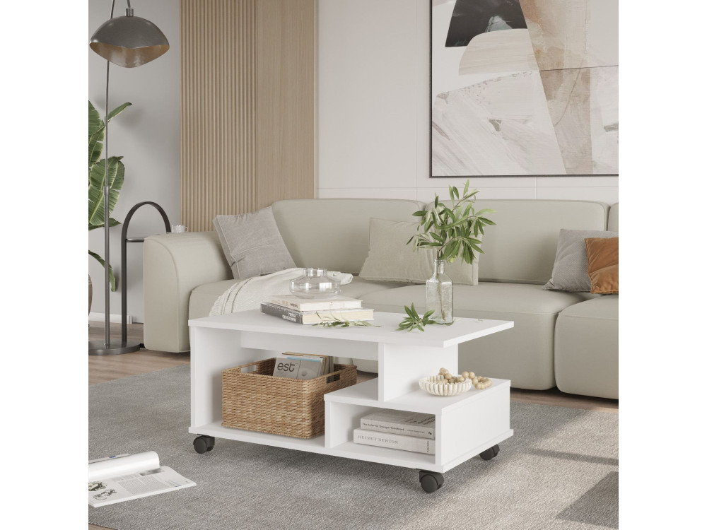 MIN9" houten salontafel - 90 x 51 x 42 cm - Wit