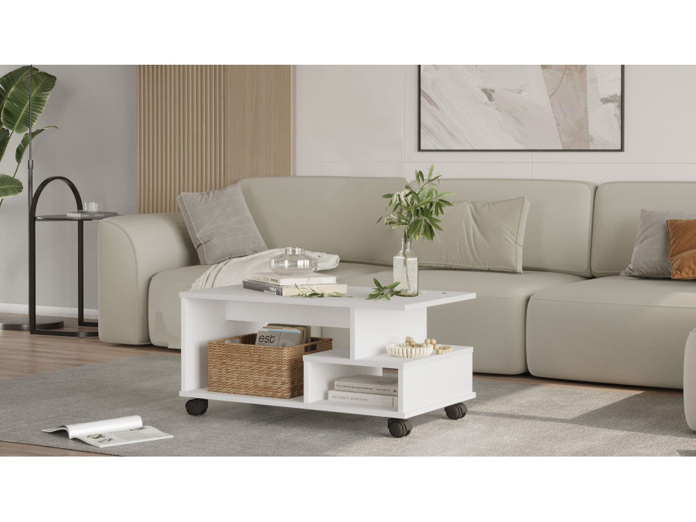 MIN9" houten salontafel - 90 x 51 x 42 cm - Wit