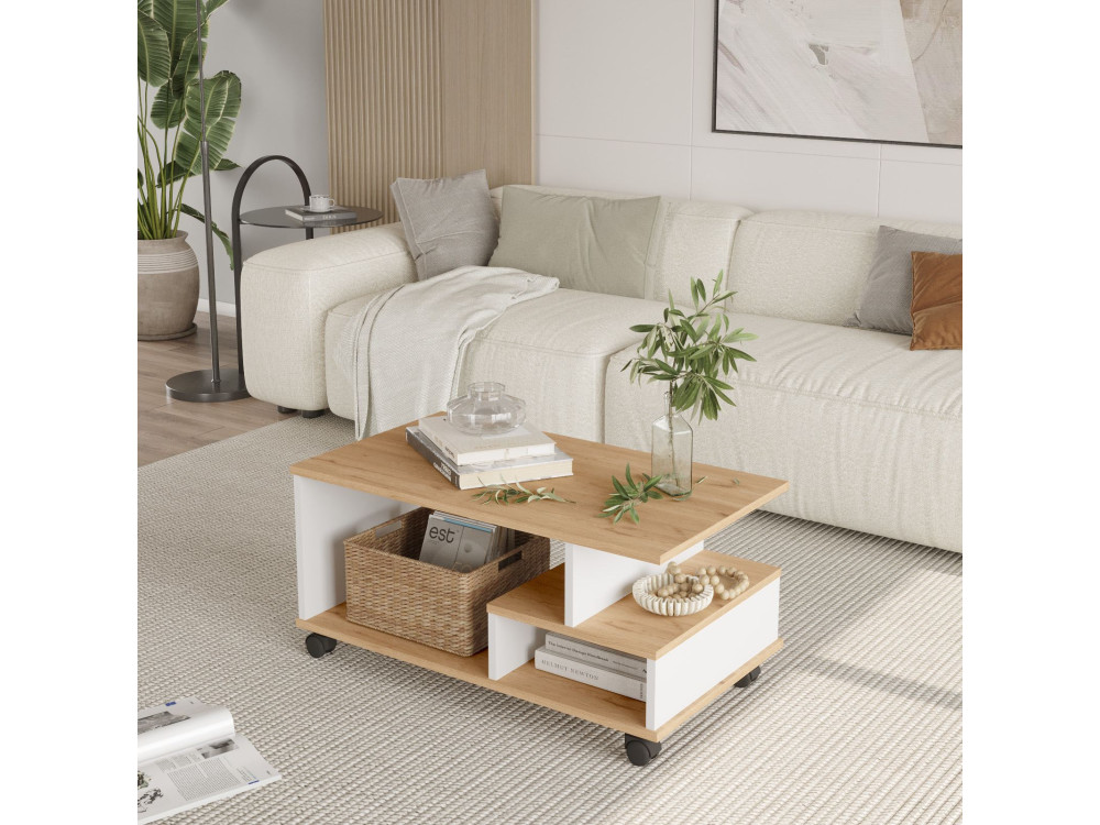 MIN9" houten salontafel - 90 x 51 x 42 cm - Wit