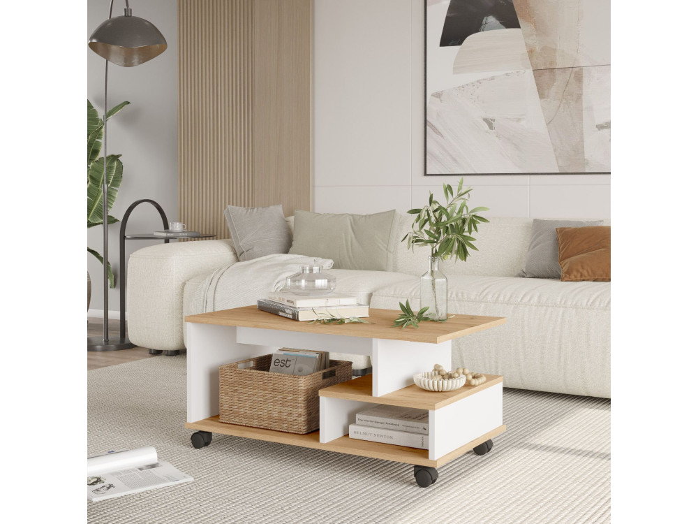 MIN9" houten salontafel - 90 x 51 x 42 cm - Wit