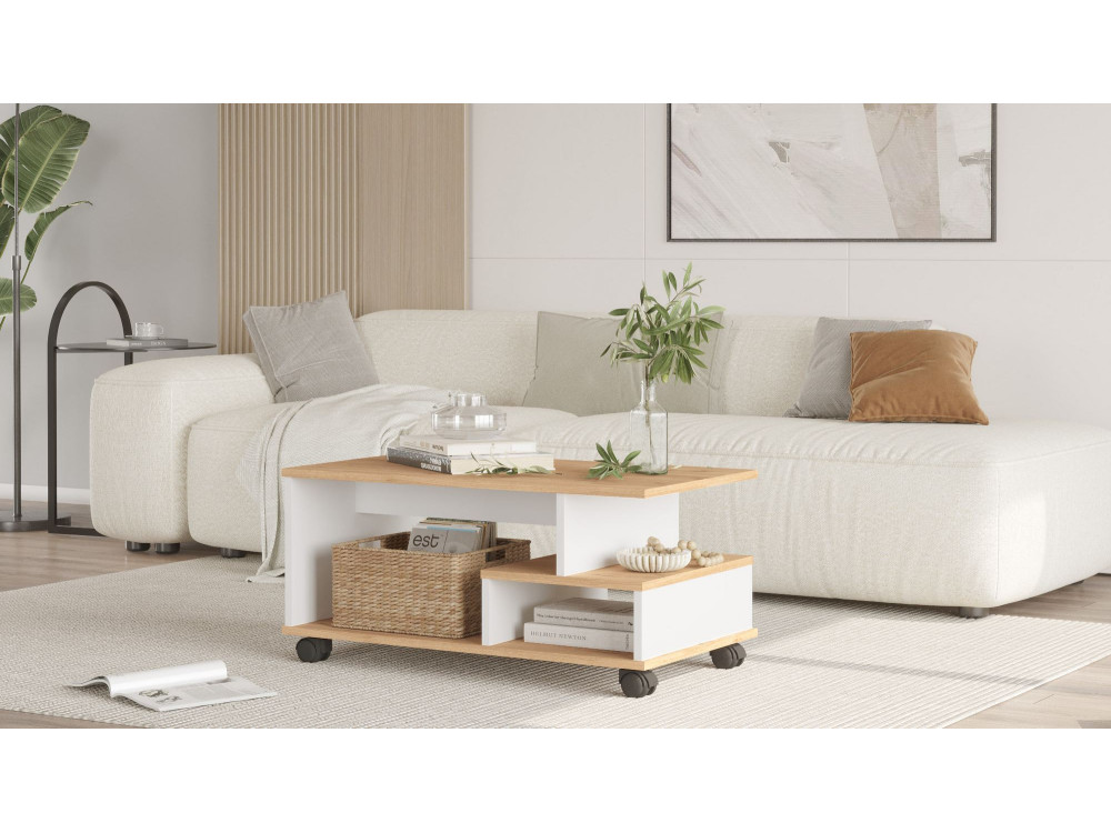 MIN9" houten salontafel - 90 x 51 x 42 cm - Wit