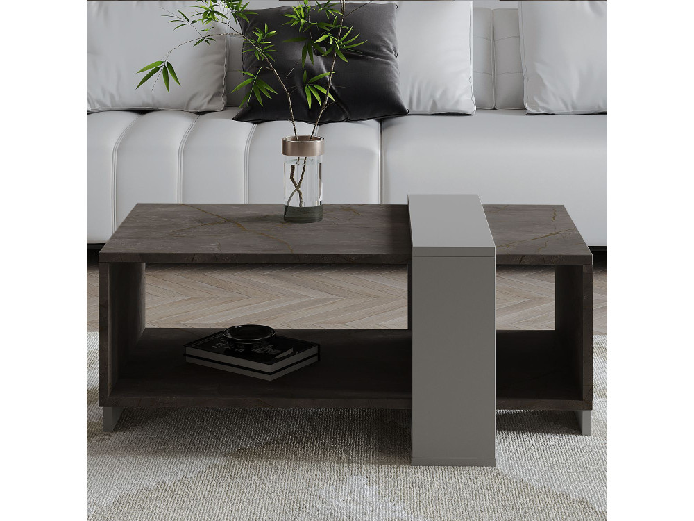 Houten salontafel "Meleni" - 90 x 49 x 40 cm - Grijs