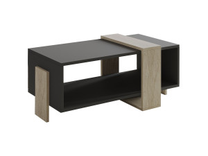 Houten salontafel "Meleni" - 90 x 49 x 40 cm - Antracietgrijs