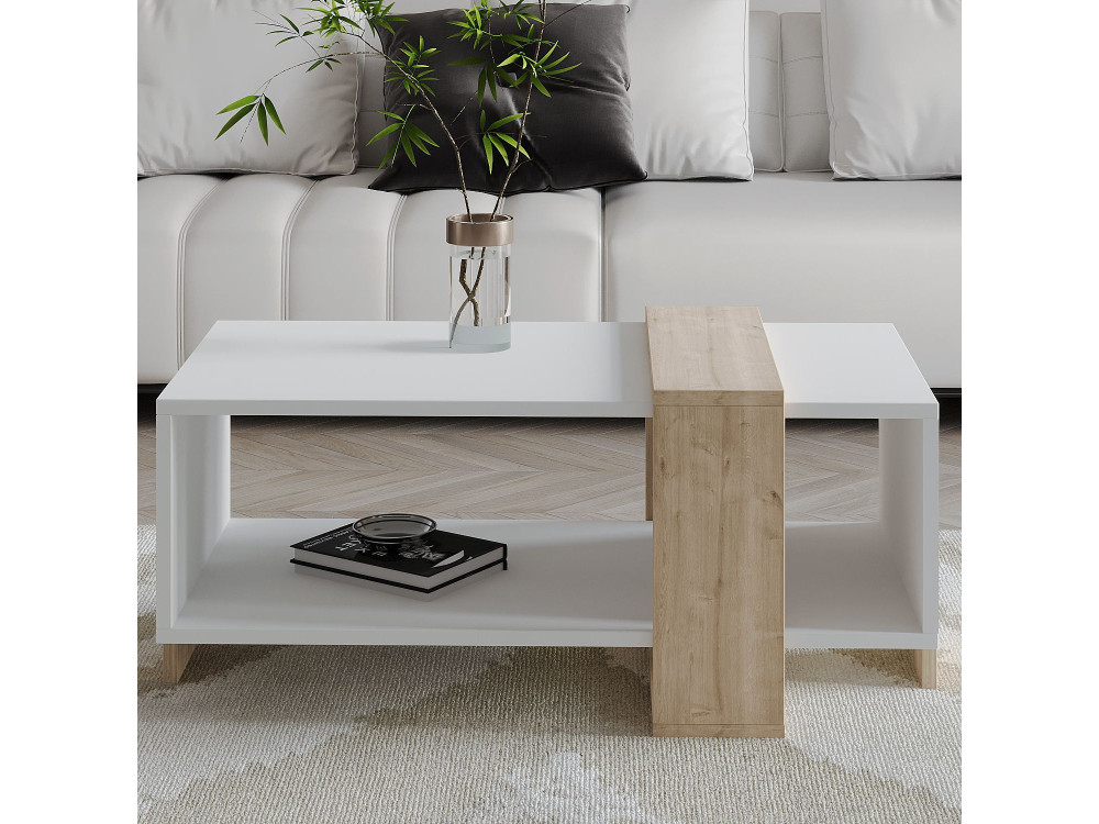 Houten salontafel "Meleni" - 90 x 49 x 40 cm - Wit