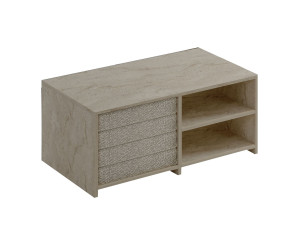 Houten salontafel "Gord" - 90 x 45 x 44 cm - Travertin