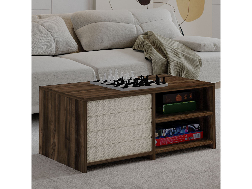 Gord" houten salontafel - 90 x 45 x 44 cm - Bruin