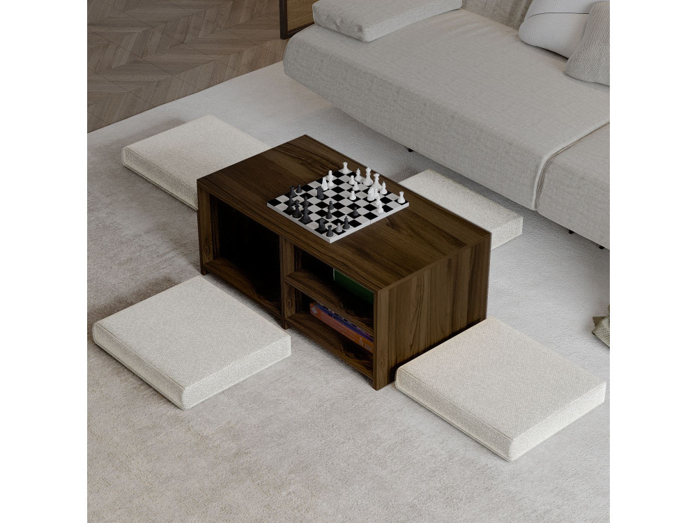 Gord" houten salontafel - 90 x 45 x 44 cm - Bruin