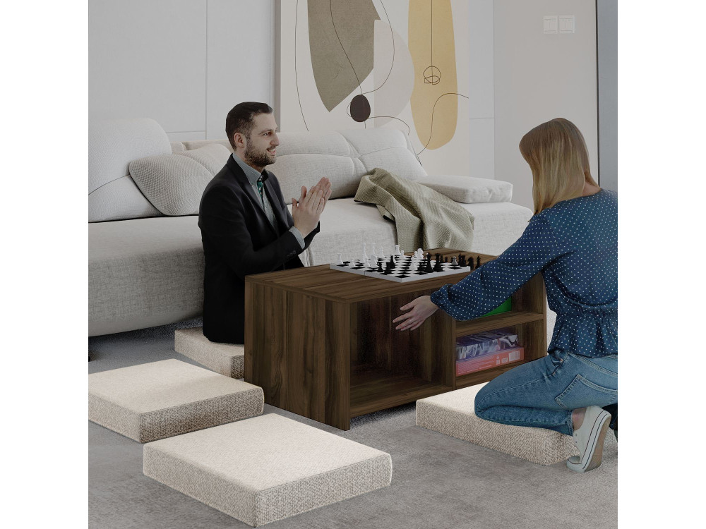 Gord" houten salontafel - 90 x 45 x 44 cm - Bruin