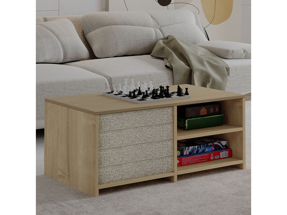 Gord" houten salontafel - 90 x 45 x 44 cm - Beige