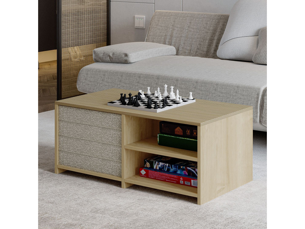Gord" houten salontafel - 90 x 45 x 44 cm - Beige