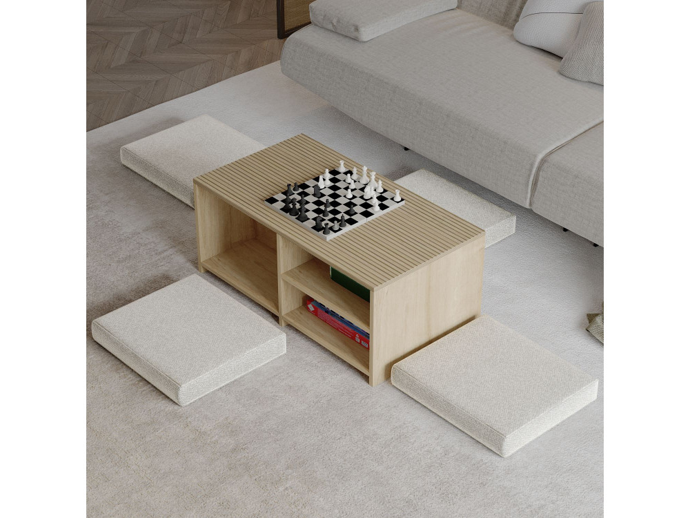 Gord" houten salontafel - 90 x 45 x 44 cm - Beige