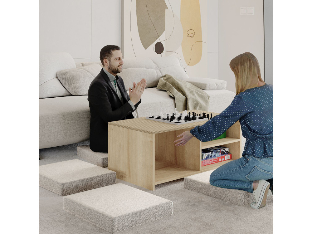 Gord" houten salontafel - 90 x 45 x 44 cm - Beige