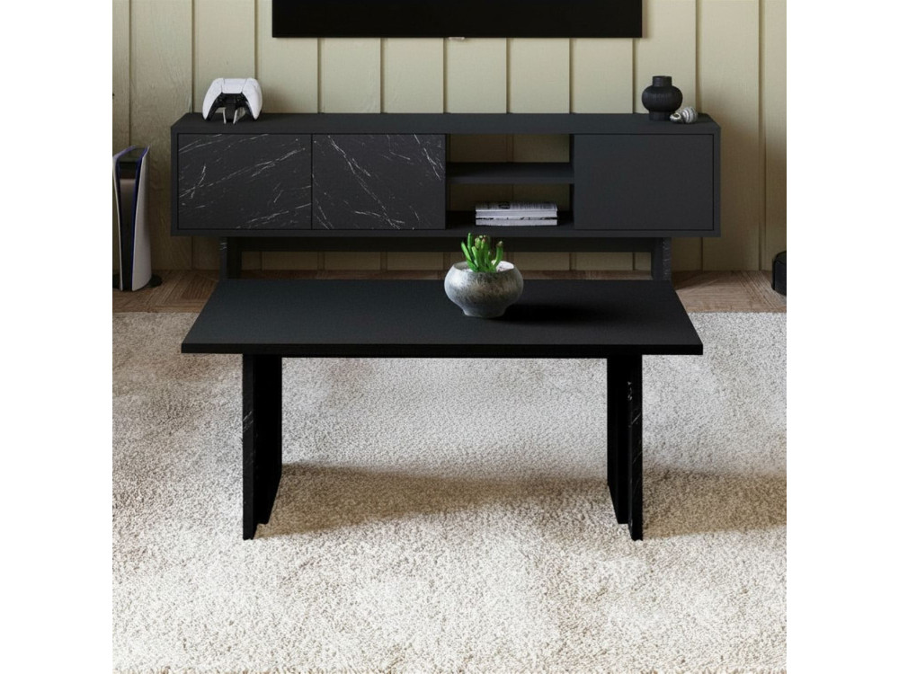 Houten salontafel "Ravello" - 90 x 50 x 40 cm - Zwart