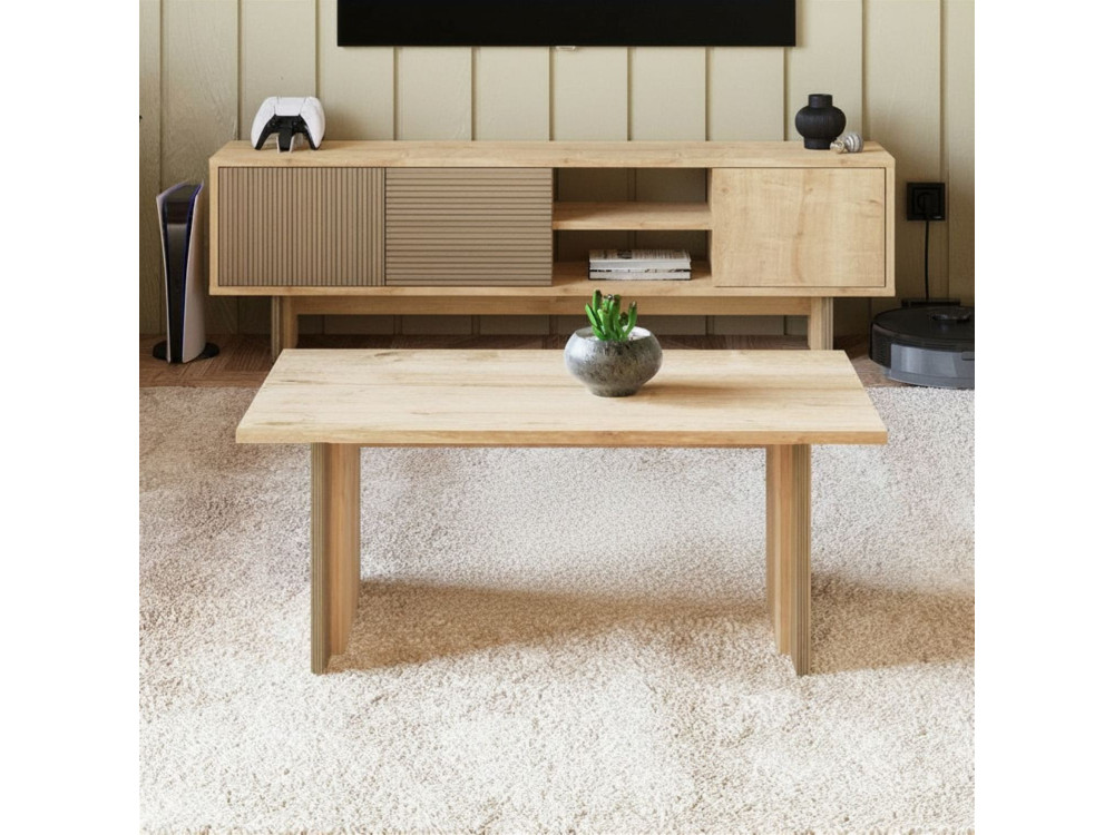 Houten salontafel "Ravello" - 90 x 50 x 40 cm - Beige