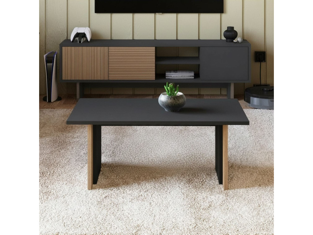 Houten salontafel "Ravello" - 90 x 50 x 40 cm - Antracietgrijs