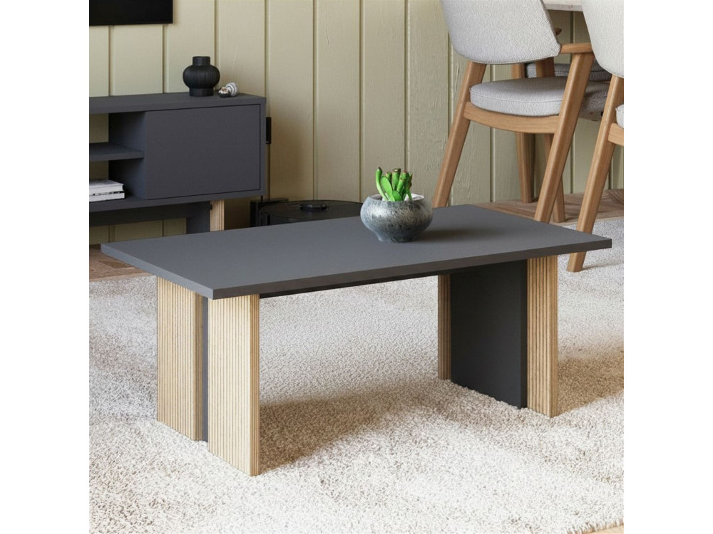 Houten salontafel "Ravello" - 90 x 50 x 40 cm - Antracietgrijs