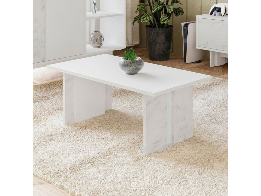 Houten salontafel "Ravello" - 90 x 50 x 40 cm - Wit