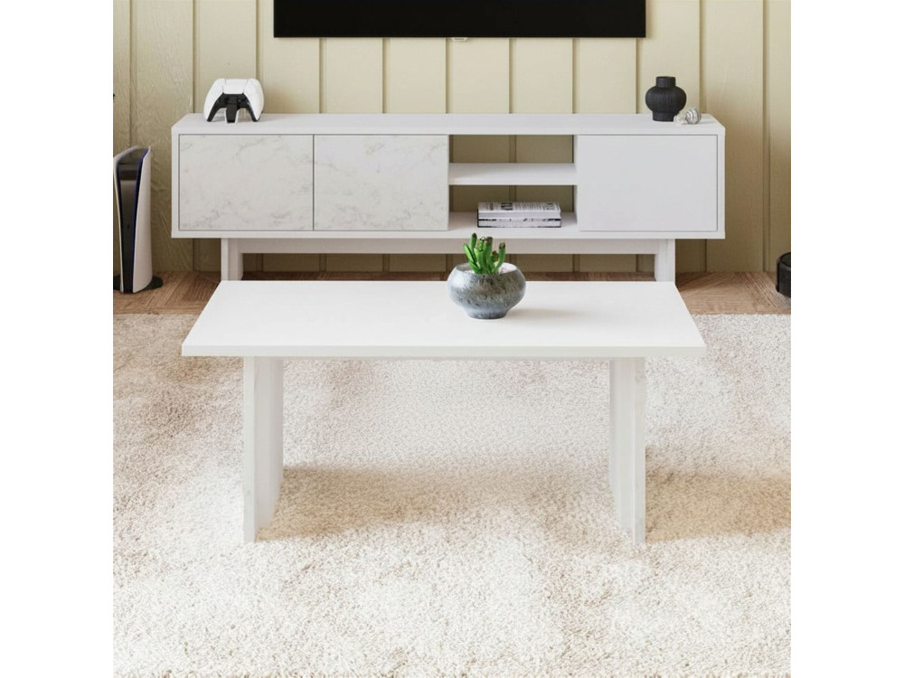 Houten salontafel "Ravello" - 90 x 50 x 40 cm - Wit