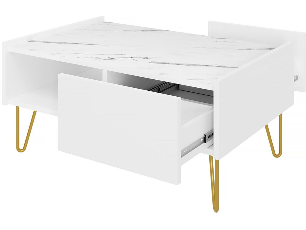 Salontafel "Narine L" - 97 x 45 x 65 cm - Wit