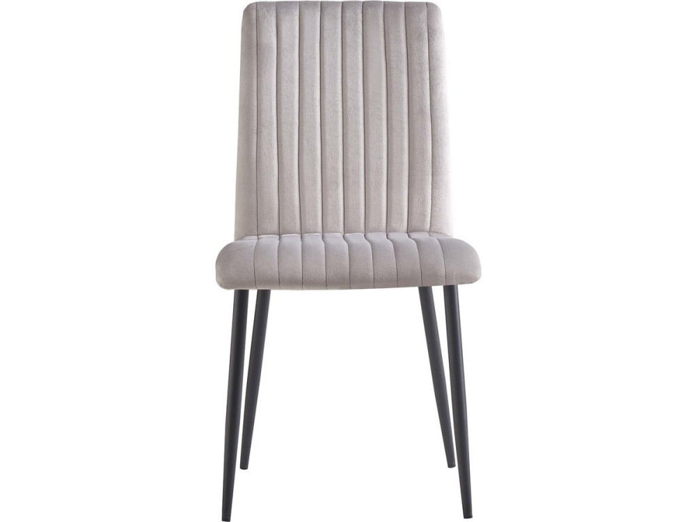 Stoelen set 2 stuks eetkamerstoelen velour fluweel "Henley" - Grijs lichtgrijs