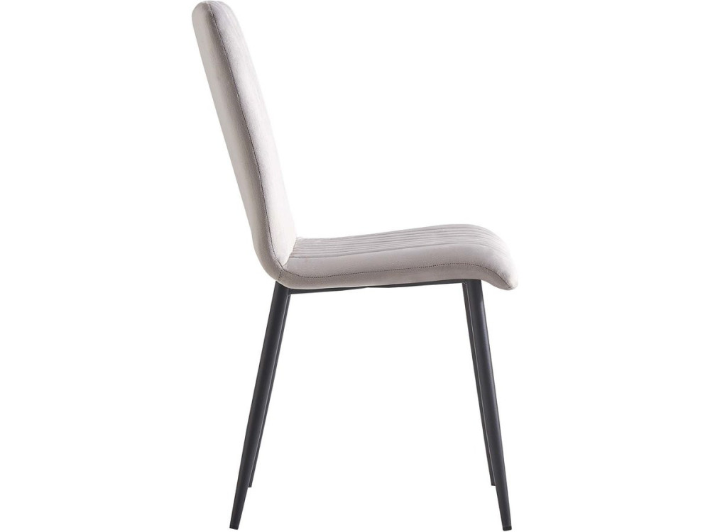 Stoelen set 2 stuks eetkamerstoelen velour fluweel "Henley" - Grijs lichtgrijs