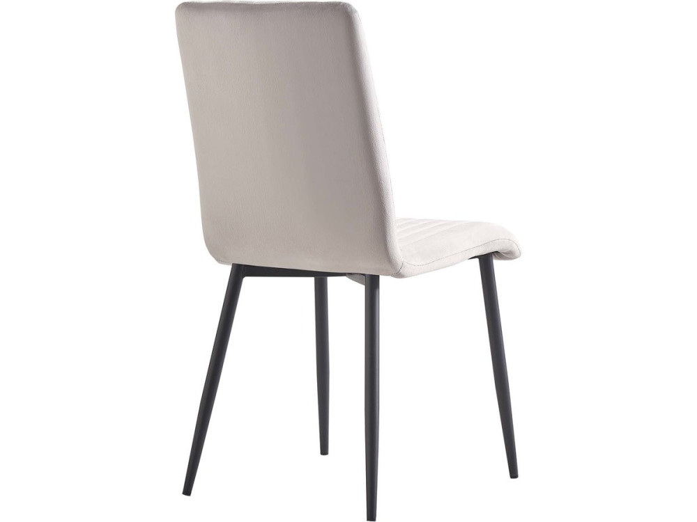 Stoelen set 2 stuks eetkamerstoelen velour fluweel "Henley" - Grijs lichtgrijs