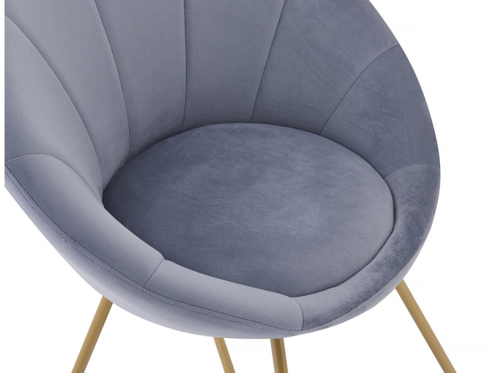 Eetkamerstoelen set 2 stuks stoelen velours fluweel "Rosalie" - Grijs