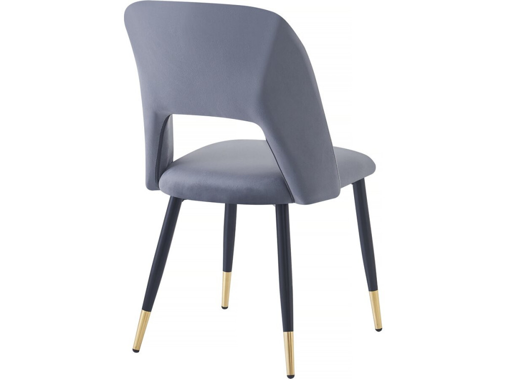 Eetkamerstoelen set 2 stuks stoelen velours fluweel "Coralie" - Grijs