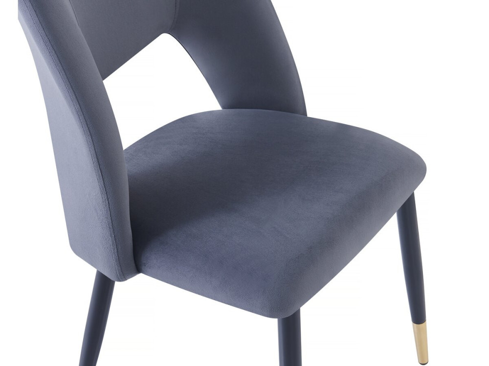 Eetkamerstoelen set 2 stuks stoelen velours fluweel "Coralie" - Grijs