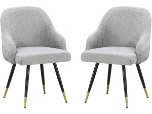 Set van 2 stoffen stoelen "Harmony" - 54 x 57 x 90 cm - Beige