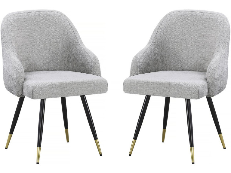 Set van 2 stoffen stoelen "Harmony" - 54 x 57 x 90 cm - Beige
