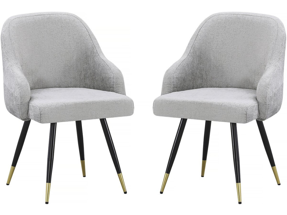 Set van 2 stoffen stoelen "Harmony" - 54 x 57 x 90 cm - Beige