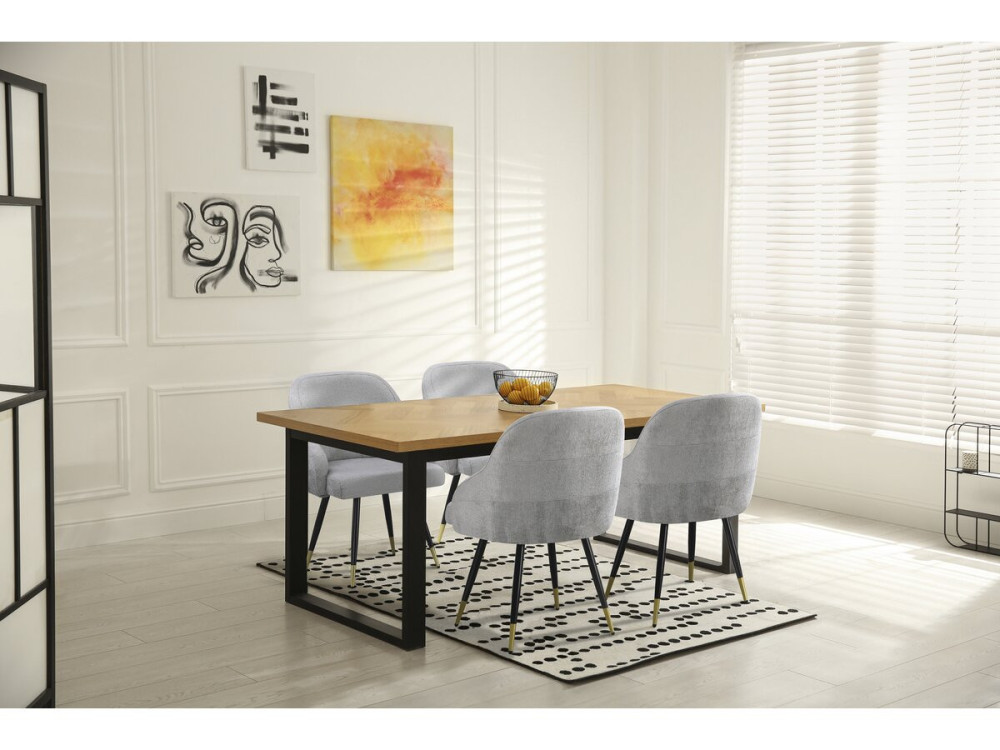 Set van 2 stoffen stoelen "Harmony" - 54 x 57 x 90 cm - Beige