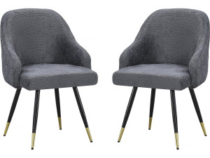 Set van 2 stoffen stoelen "Harmony" - 54 x 57 x 90 cm - Grijs