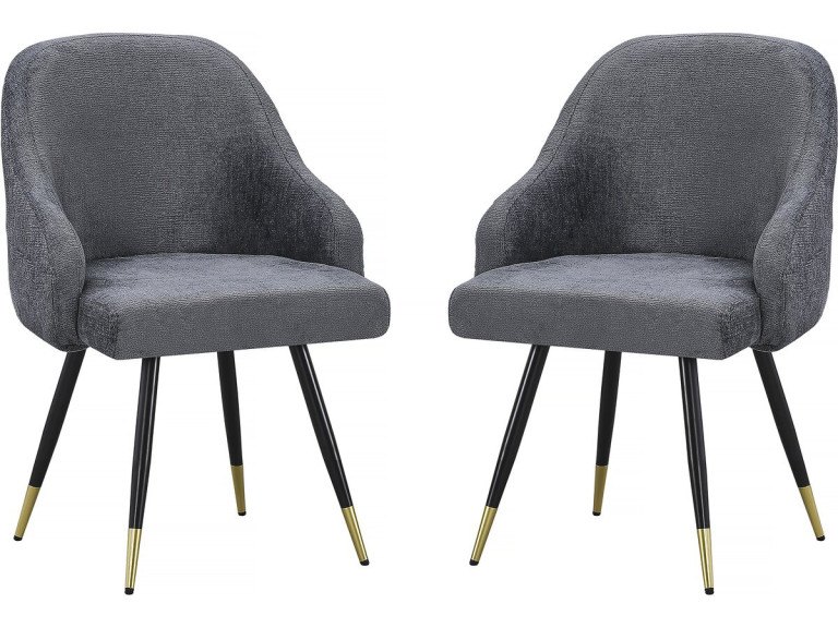 Set van 2 stoffen stoelen "Harmony" - 54 x 57 x 90 cm - Grijs
