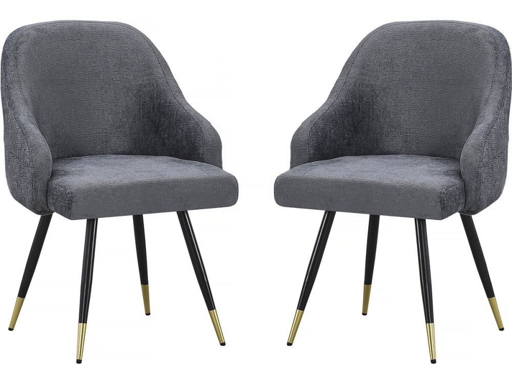 Set van 2 stoffen stoelen "Harmony" - 54 x 57 x 90 cm - Grijs