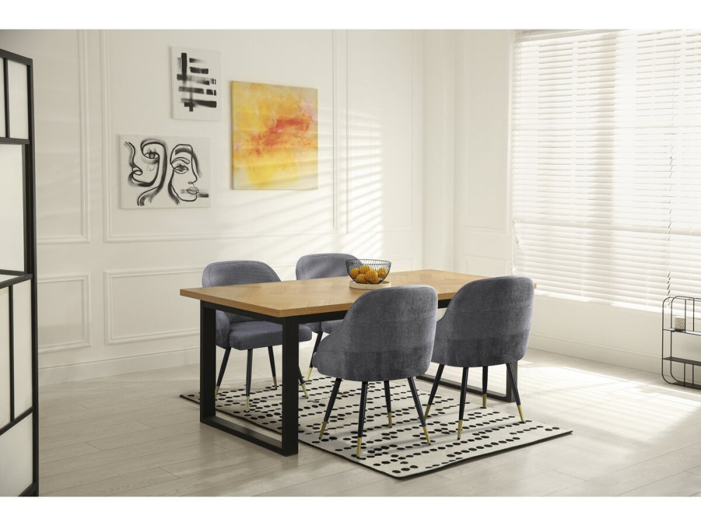 Set van 2 stoffen stoelen "Harmony" - 54 x 57 x 90 cm - Grijs