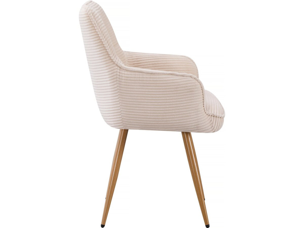 Set van 2 gebreide fluwelen stoelen "Mayra" - 60 x 56 x 88 cm - Beige