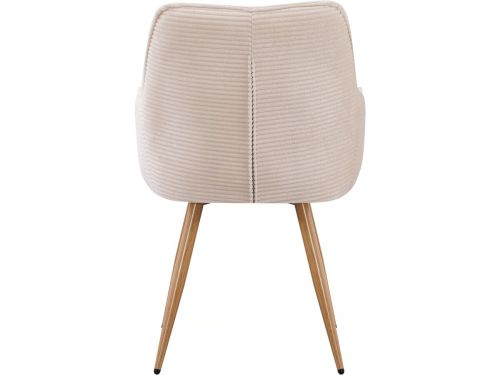 Set van 2 gebreide fluwelen stoelen "Mayra" - 60 x 56 x 88 cm - Beige