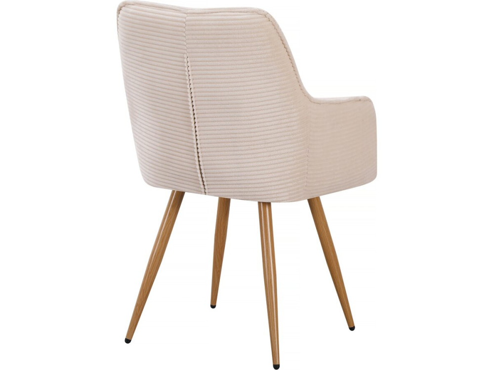 Set van 2 gebreide fluwelen stoelen "Mayra" - 60 x 56 x 88 cm - Beige