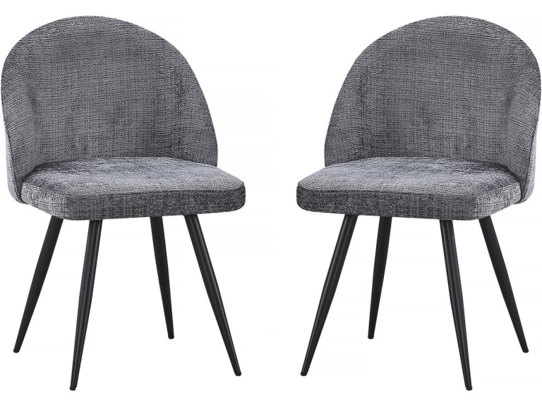 Set van 2 stoffen stoelen "Samuel" - 53 x 51 x 82 cm - Grijs