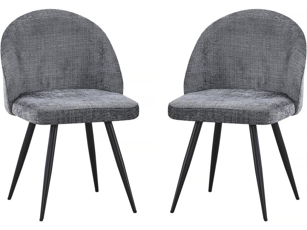 Set van 2 stoffen stoelen "Samuel" - 53 x 51 x 82 cm - Grijs