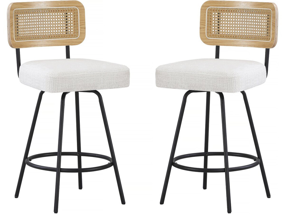 Set van 2 stoffen kinderstoelen "Wilfried" - 51 x 44 x 95 cm - Beige