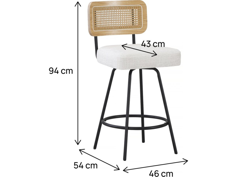 Set van 2 stoffen kinderstoelen "Wilfried" - 51 x 44 x 95 cm - Beige