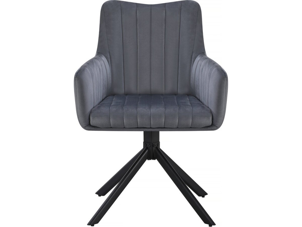 Set van 2 stoffen stoelen "Pharell" - 60 x 61 x 91 cm - Grijs